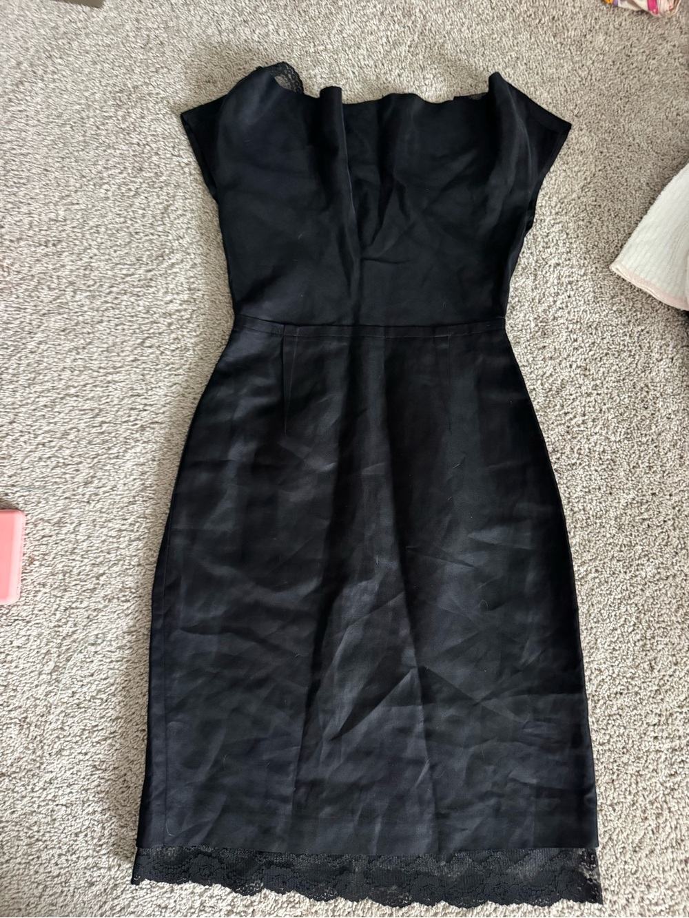 Banana Republic MadMen Lace Tipped Little Black Cocktail Dress Size 0